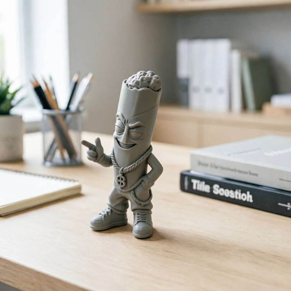Pop Display Shelf - Modna szara plastikowa figurka artystyczna, mały