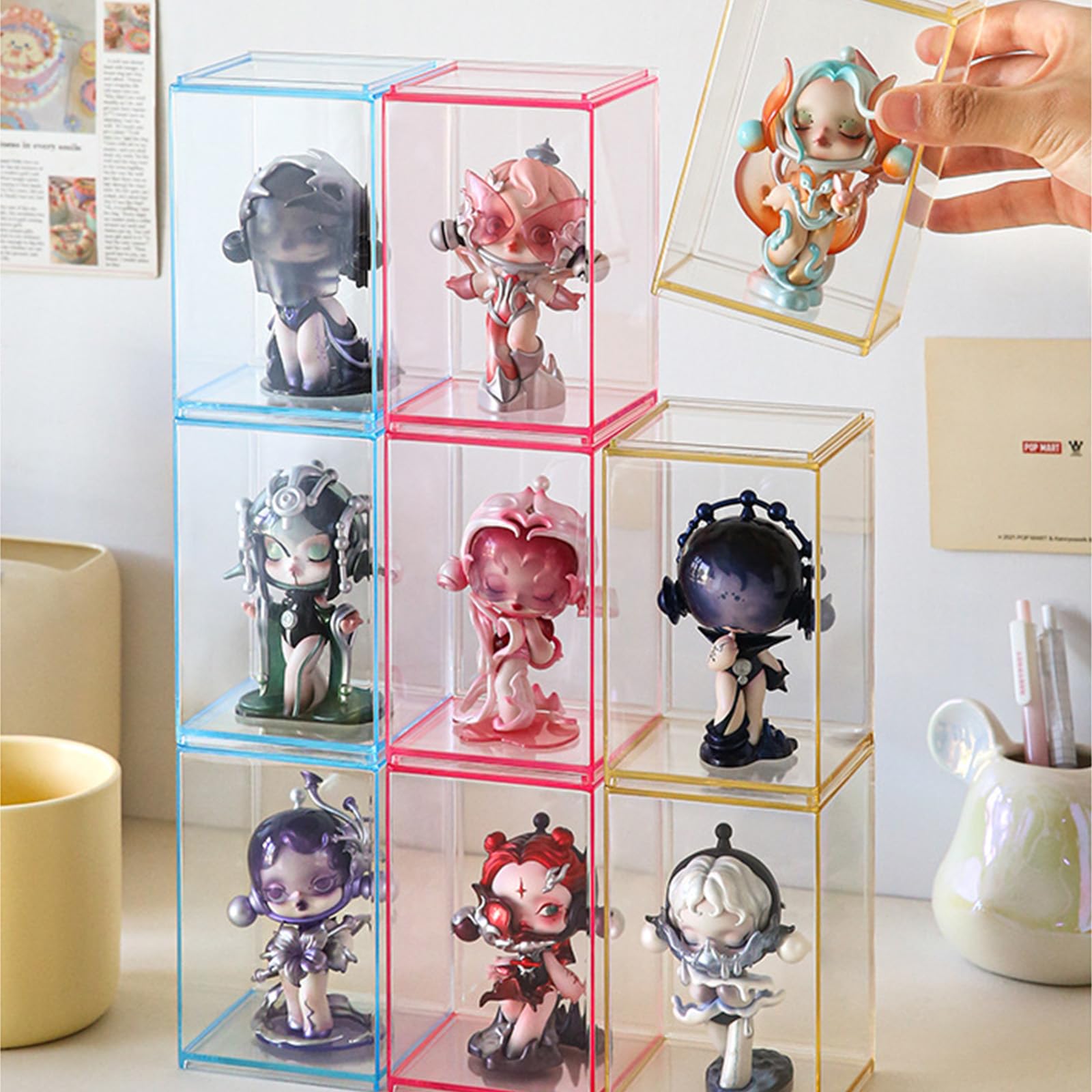 Pop Display Shelf - Akrylowa gablota ekspozycyjna na figurki, kolorowa,