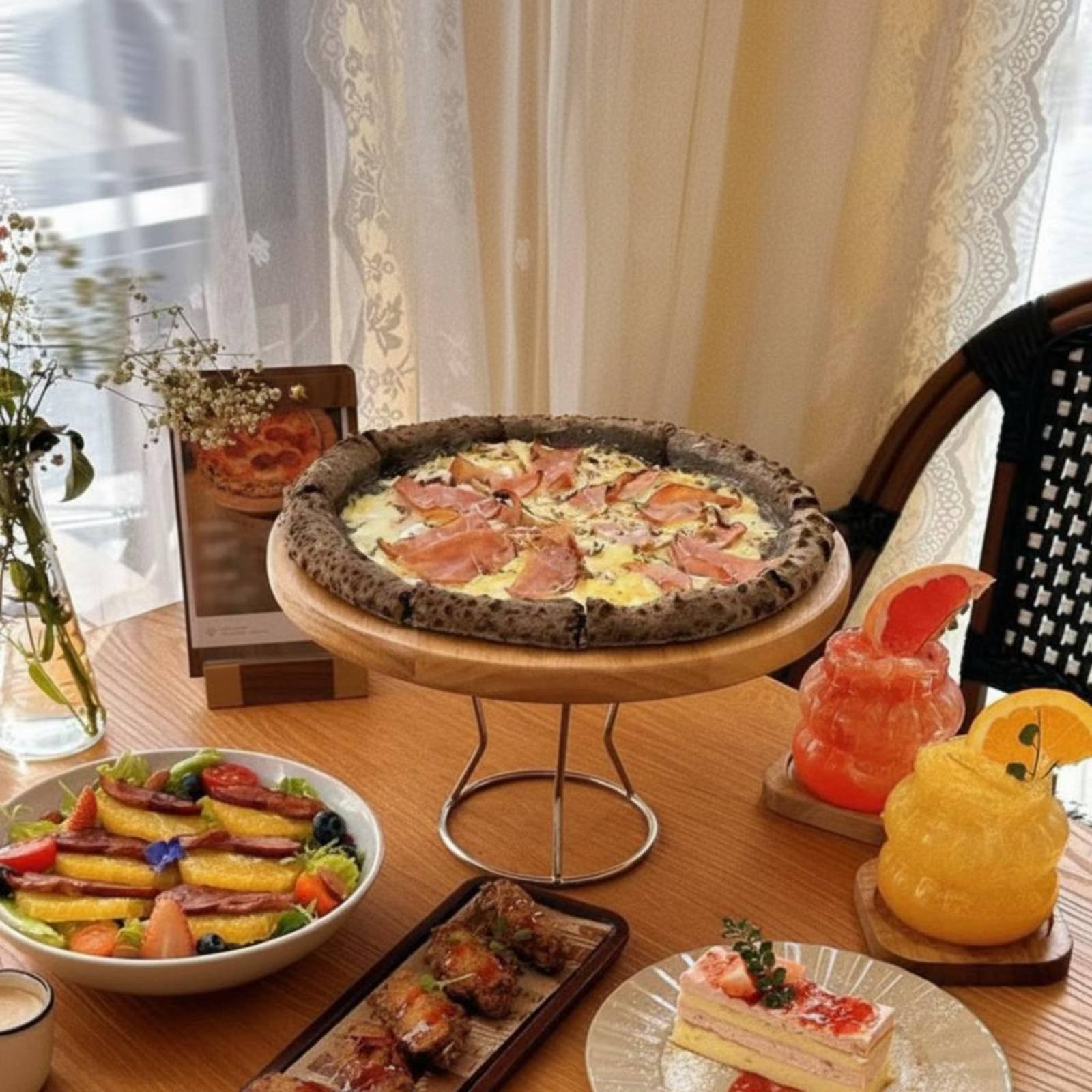 Display Risers Set - Stojak na pizzę w stylu retro,