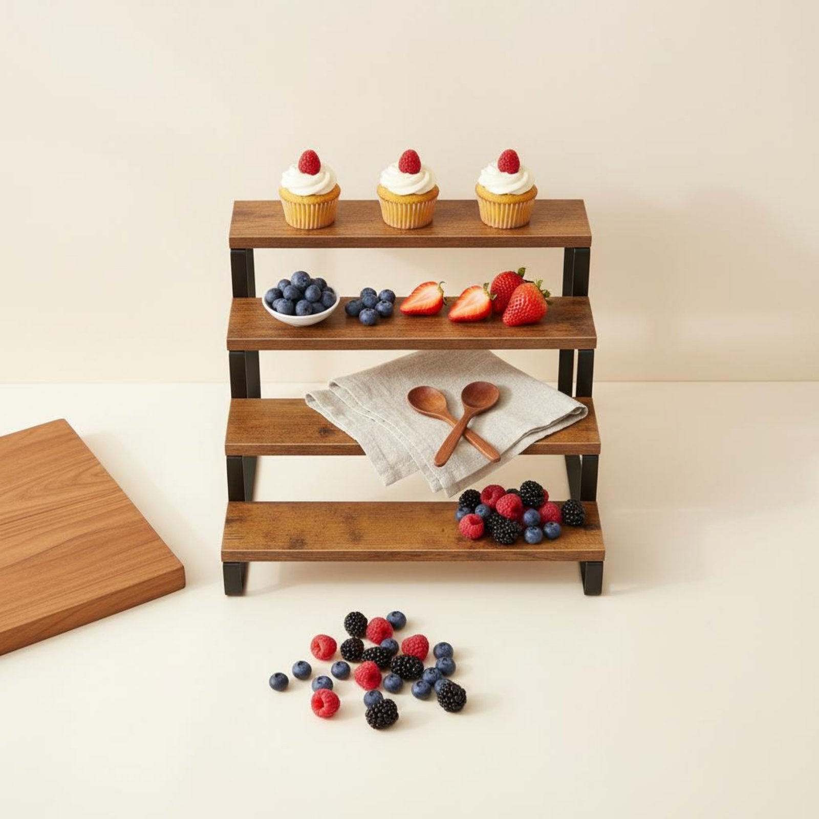 4-poziomowy drewniany stojak n – Display Risers Set recenzja i cena